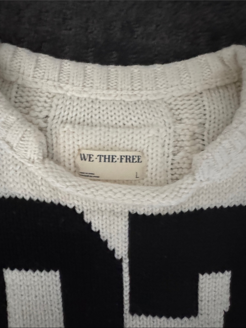 We The Free Cream Crewneck Sweater with Black '87' Graphic - Picture 5 of 5